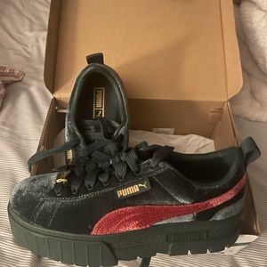 Puma Mayze Velvet sneakers green gables red gold